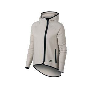 Women's Nike Tech Fleece Full-Zip Cape Hoodie Light Bone Beige Medium